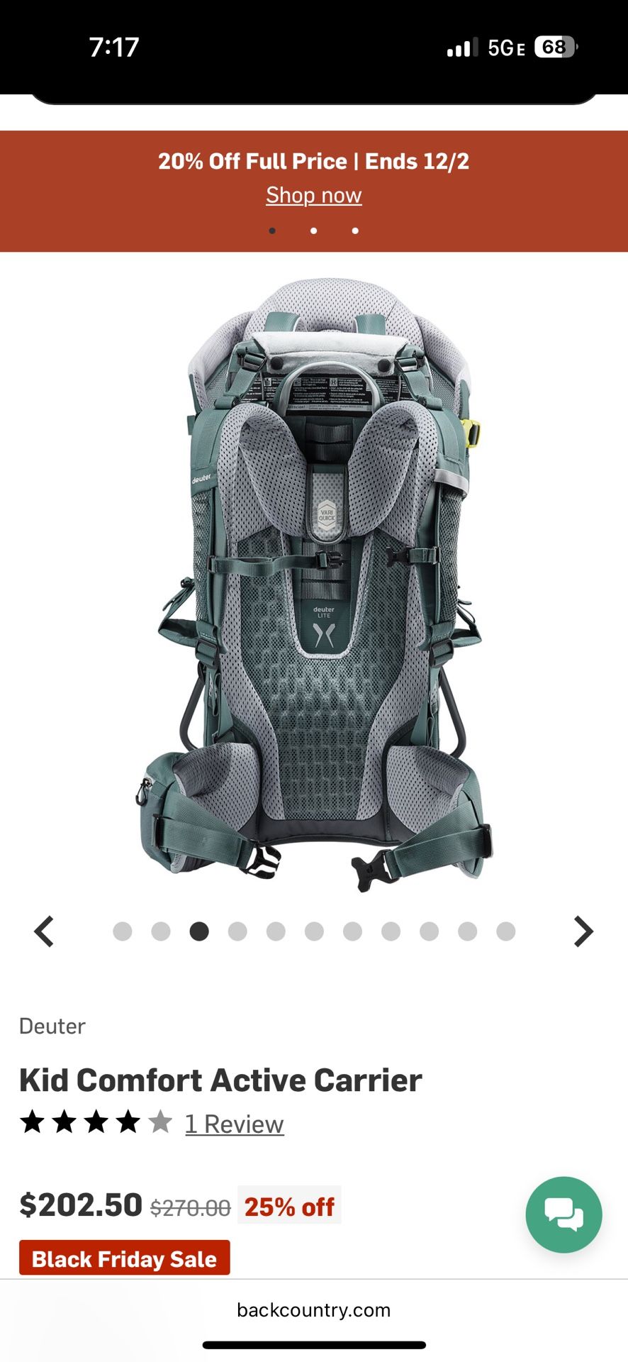 Comfort Child Carrier backpack (Deuter brand)