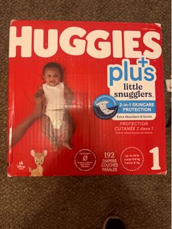Huggies Plus Little Snugglers Diapers Size 1, 192 Count