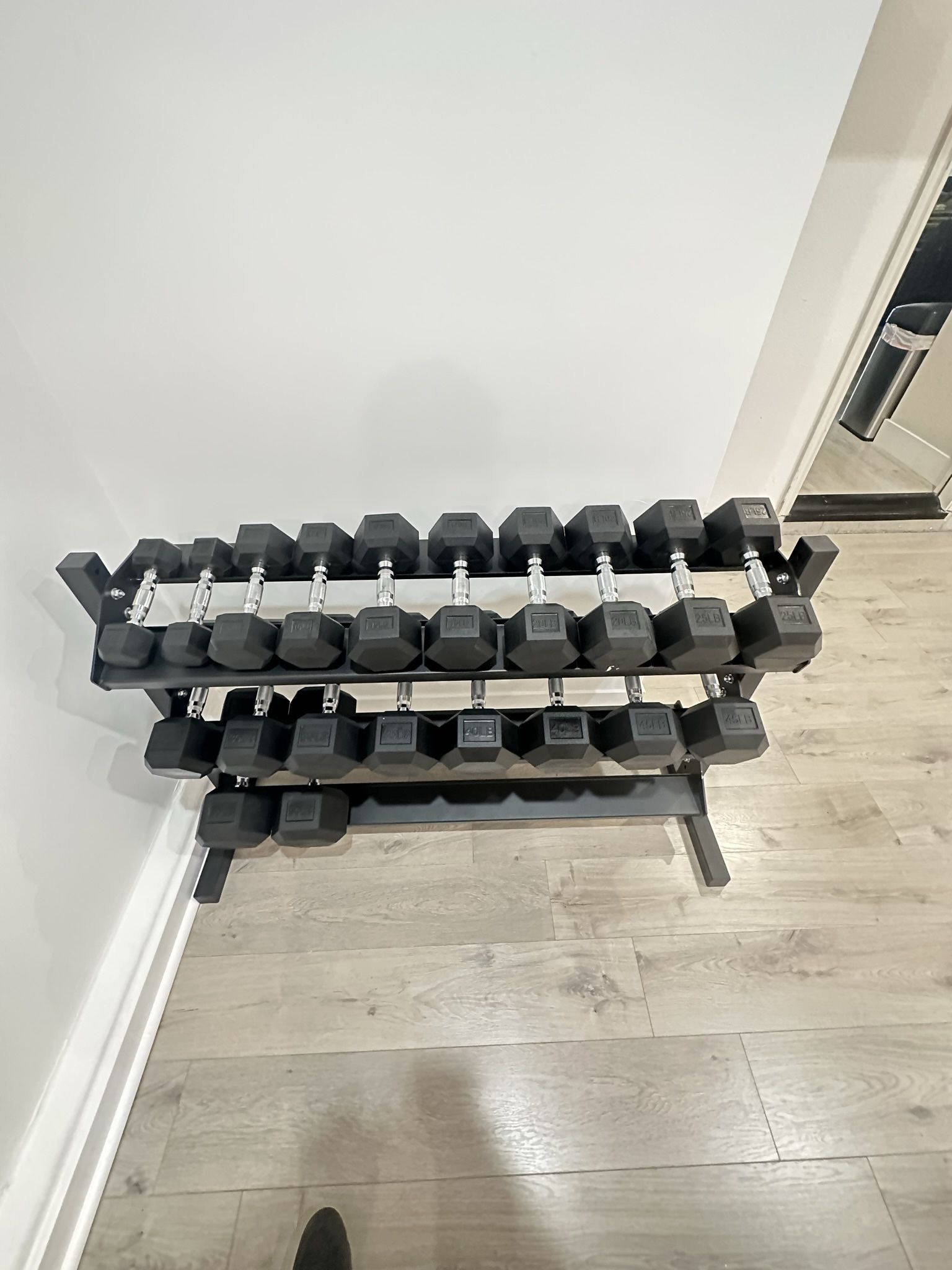 5-50lbs Dumbbells w/Rack  