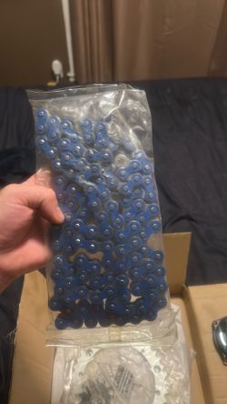 Blue chain for a motorcycle brand new