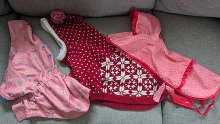 Dog rain jacket and sweater