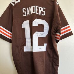 SHEDEUR SANDERS SIGNED CLEVELAND BROWNS AUTOGRAPHED CUSTOM JERSEY w/COA  XL 1035