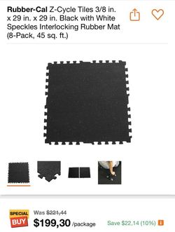 Rubber-Cal Z-Cycle Tiles Interlocking Rubber Mat