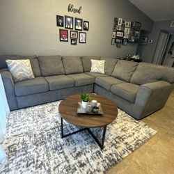Grey L-Shaped Sectional Couch- FREE DELIVERY