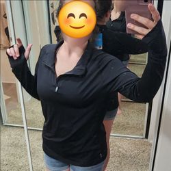 Black Cooling Quarter-Zip Athletic Pullover