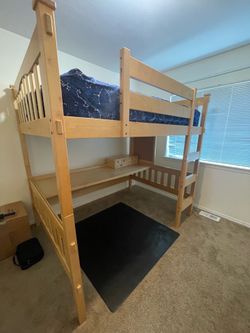 Full bunk bed with desk