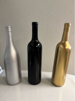 Painted wine bottles