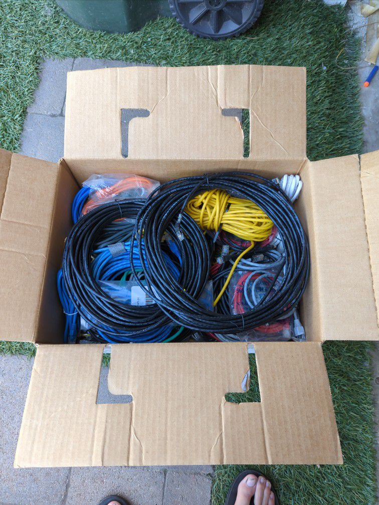 Box of CAT5 network cables
