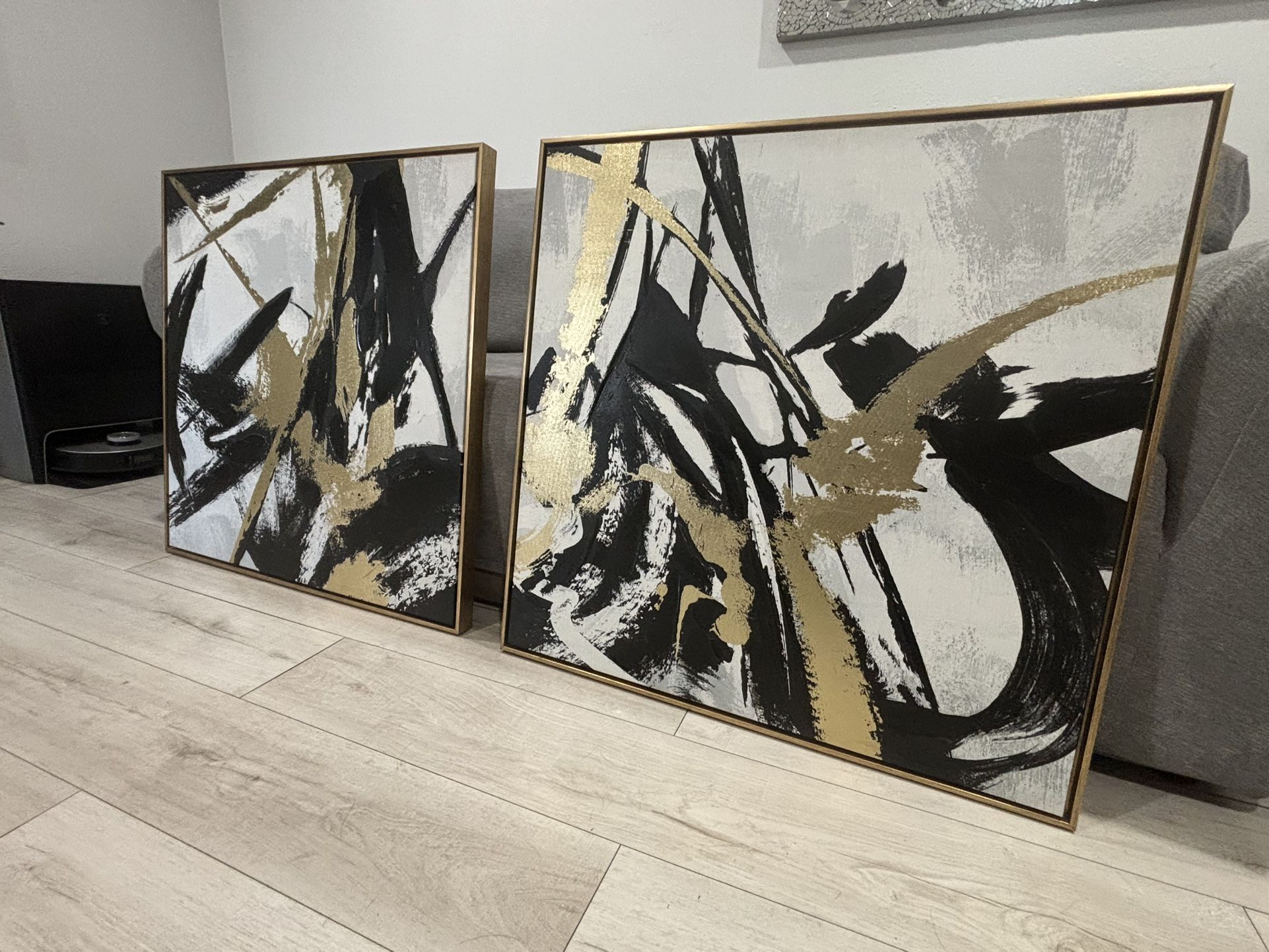 Elevate Your Space with Bold Elegance – Abstract Art Set (32”x32”)