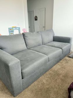 Monterey twilight blue 95” sofa by Living Spaces