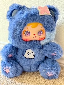 Baby Three Samuel 400% big blue bear plush doll-Rotatable Eyes