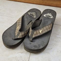 Roxy 7.5 Womens Chunky Platform Sandals Sage Green