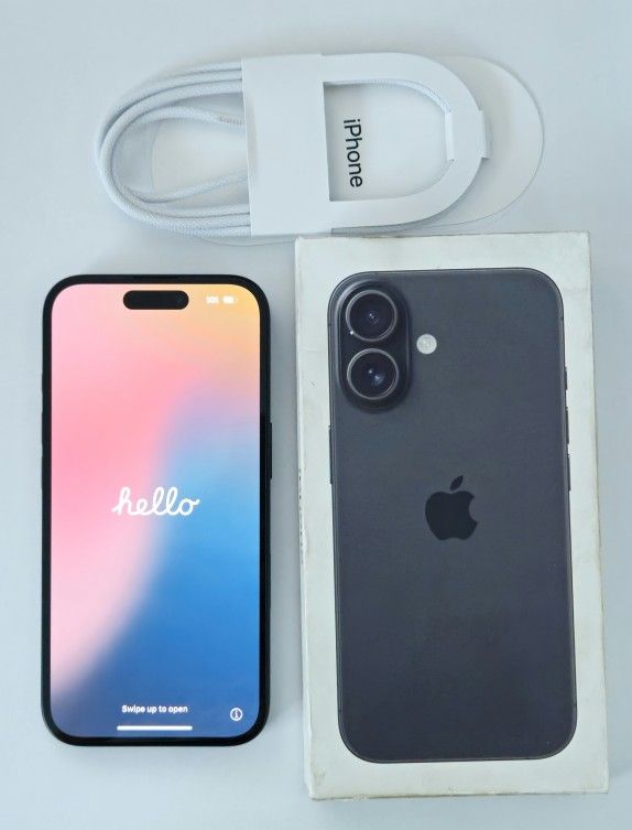 iPhone 16 • 128GB • Black • Unlocked • 100% Battery • Brand New