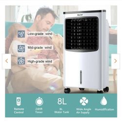 215 CFM 3-Speed Portable Evaporative Cooler Air Cooler Fan Filter Humidify Anion For 400 Sq.Ft.