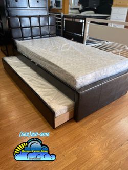 Twin bed frame with mattress trundle cama nueva new