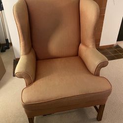 Orange Wingback Chair
