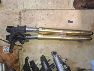 04 05 Suzuki GSXR 600 750 Front Forks Shocks Suspension S3651 - For parts BENT