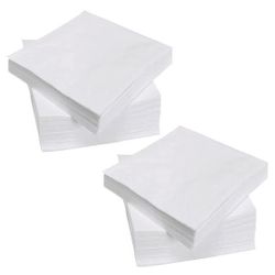  RosyDecor 200 Count Napkins 2 Ply Plain White Beverage Napkins Disposable Four Fold Cocktails Paper Napkins 4.9" X 4.9" folded for Party and Every Dl