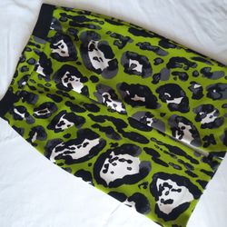 Beautiful lime green  animal print skirt 