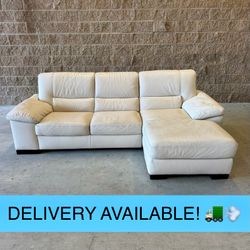 Ivory Italsofa Real Italian Leather Sectional Couch Sofa (DELIVERY AVAILABLE! 🚛💨)
