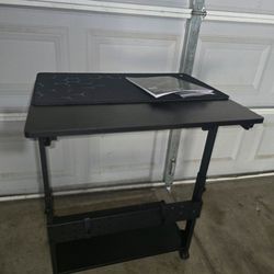 Side table with wheels and 2-tier PC tower stand