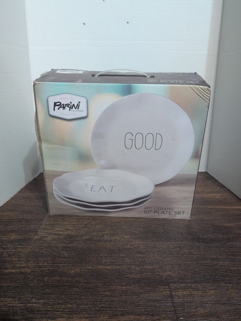 parini 4 PC  Ceramic Plates Set.