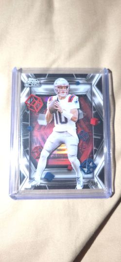 2025 Topps Chrome Black Drake Maye Depths of Darkness Red Refractor 2/5