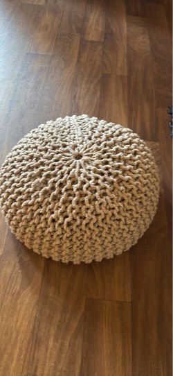 Moving Sell ready to ho August 11 Round Knit Floor Pouf Ottoman