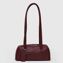 BAGGU Small Recycled Leather Bowler Shoulder Bag Tote