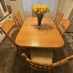 Oak Table And Chair Set