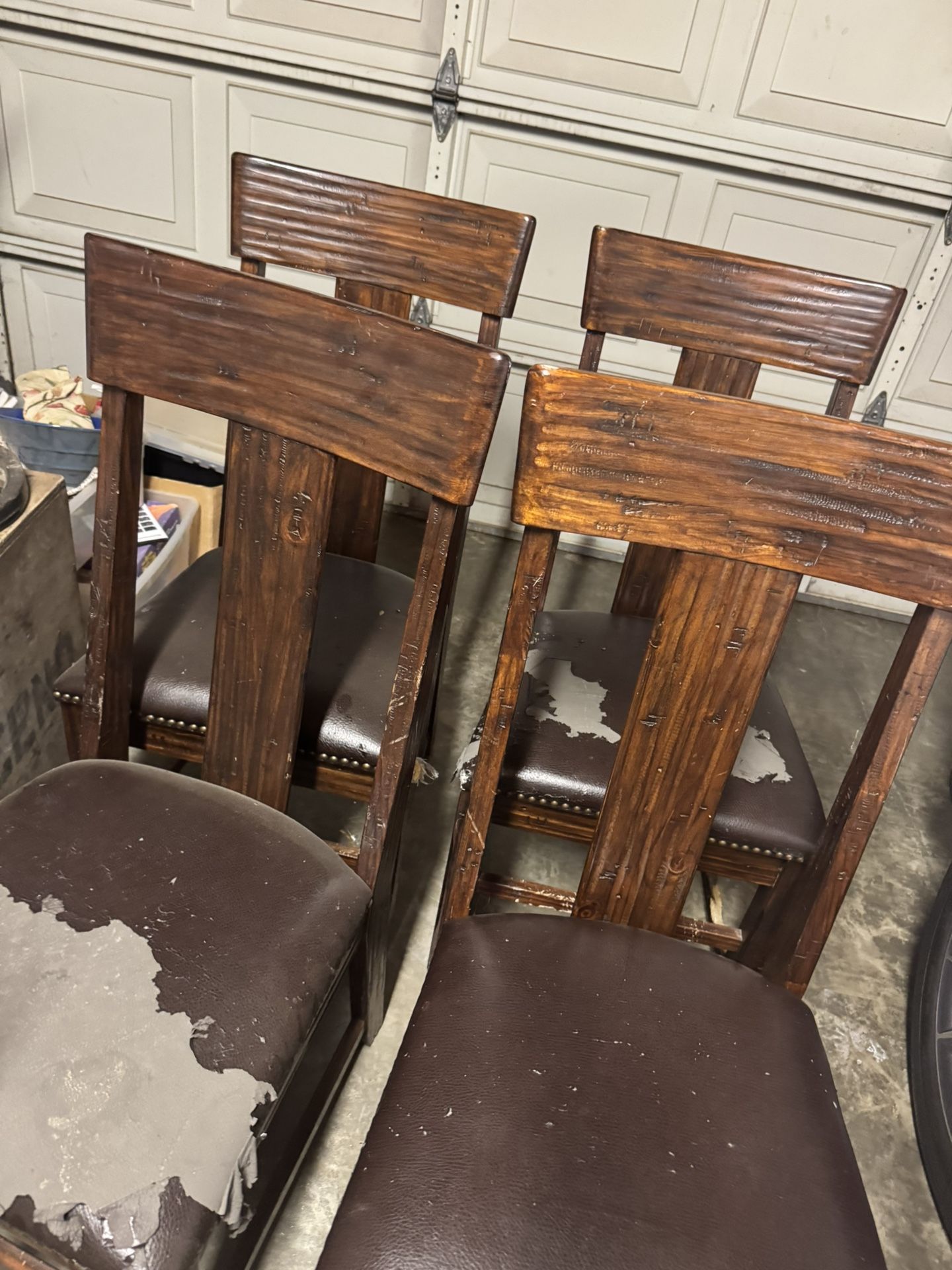 Set of 6 Wooden Dining Room Chairs As Is
