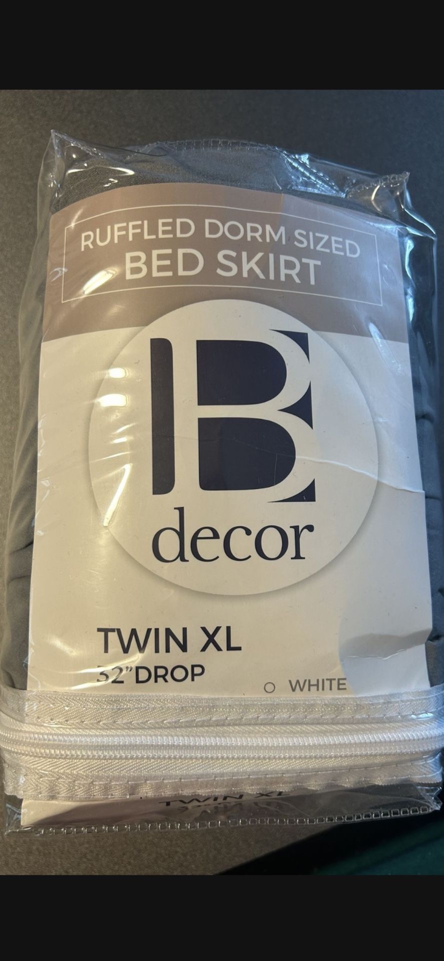 Dorm Sized Gray Bed Skirt (Twin XL)