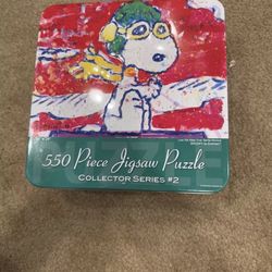 Peanuts Snoopy Flying Ace Tin Everhart Puzzle 550 pc. #2 NEW Sealed