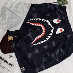 Bape Camo Shark Beach Swim Shorts Large