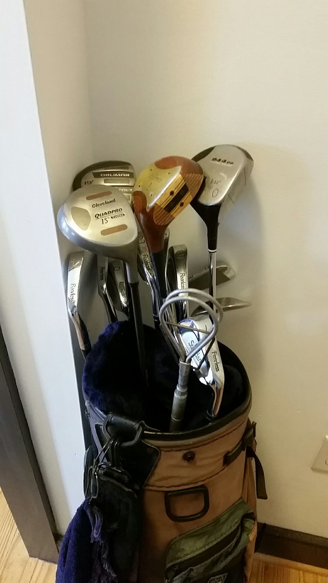 Golf clubs and bag