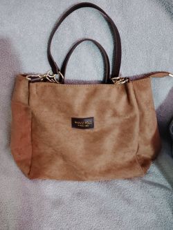 Marco Polo Brown Suede Handbag tote bag