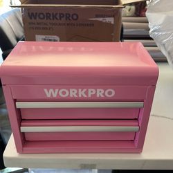 pink WORKPRO mini metal tool box