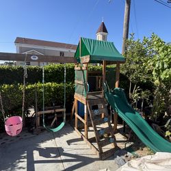 Swing Set And Slide Play Structure