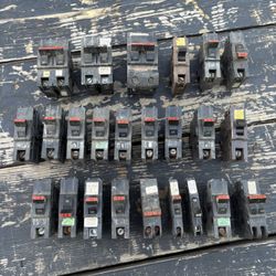Lot of ~24 FPE Federal Pacific Circuit Breakers – Singles & Doubles – 15A, 20A, 30A, 50A, 60A, 100A