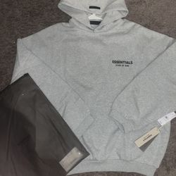 Size XL Light Heather Gray Essentials Hoodie New