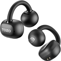 OpenEarRing True Open Ear Headphones, Lightweight Comfort Open Ear Clip Wireless Earbuds, 40H Play Bluetooth 5.4 Headphones with Smart Digital Display