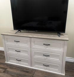 White and gray dresser
