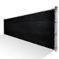 5 ft. x 10 ft. Black Privacy Fence Screen Mesh Fabric Cover Windscreen with Reinforced Grommets for Garden Fence
