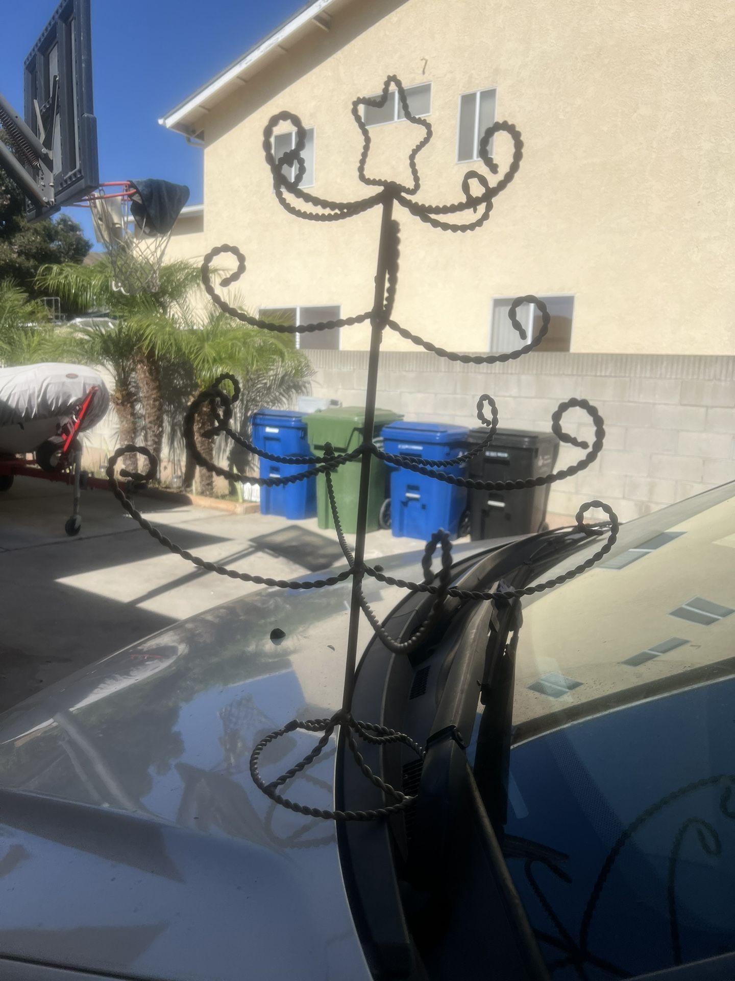 Thomas Pacconi 22” tree shaped brushed gold metal ornament display for