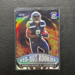 2022 Kenneth Walker III Donruss Optic Silver Holo “Red-Hot Rookies” Rookie Card. Seattle Seahawks 