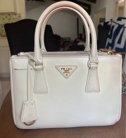 Prada Milano White Saffiano Leather Handbag