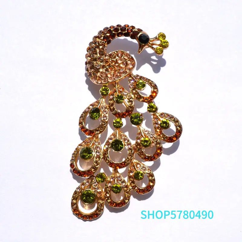 Fashion Jewelry Rhinestone Peacock Brooch Multi Color Women Elegant Pin Ladies Corsage Party Dress Garments Holiday Ornaments  Message me if you are i