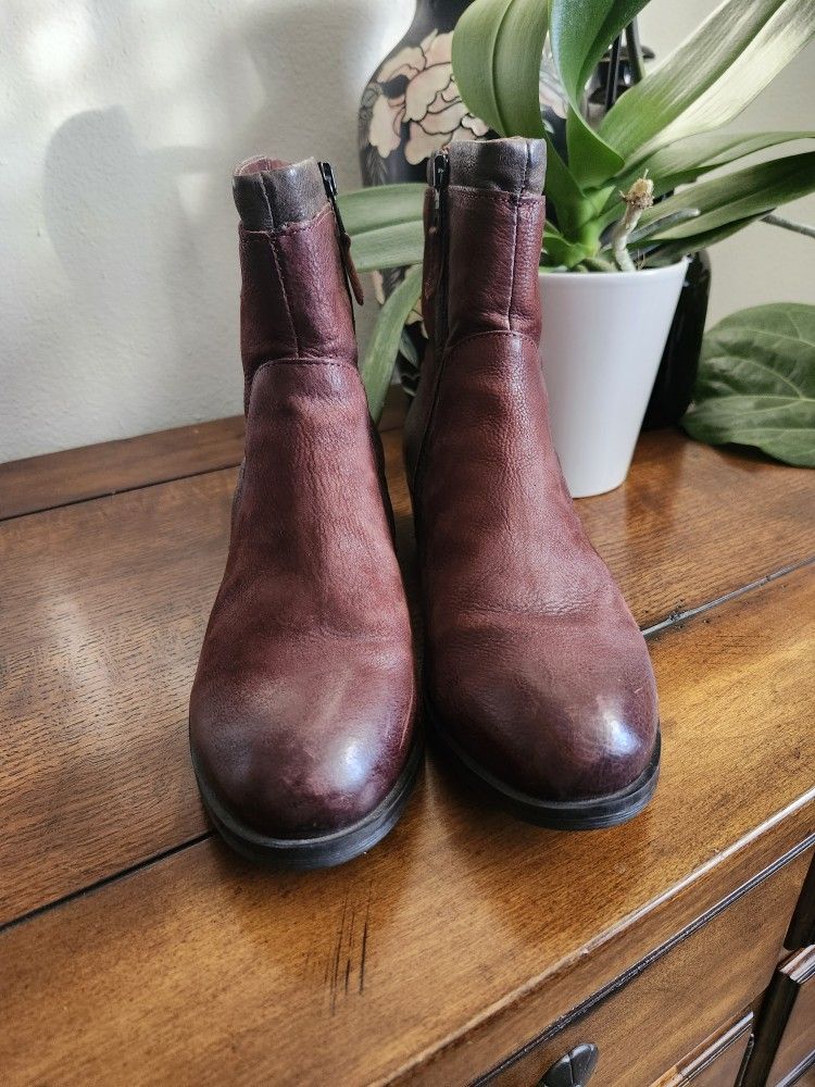 Miz Mooz Bronte Leather Heeled Ankle Boots | Women’s Size 9.5(40 )Zip Closure