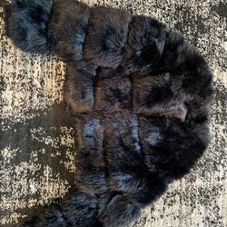 Black Faux Fur Cropped Thick Fall Winter Jacket Women’s Size 10