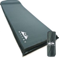 WELLAX Sleeping Pad - Foam Camping Mats, Fast Air Self-Inflating Insulated camping Mattress for Backpacking, Traveling & Hiking - thick camping sleepi